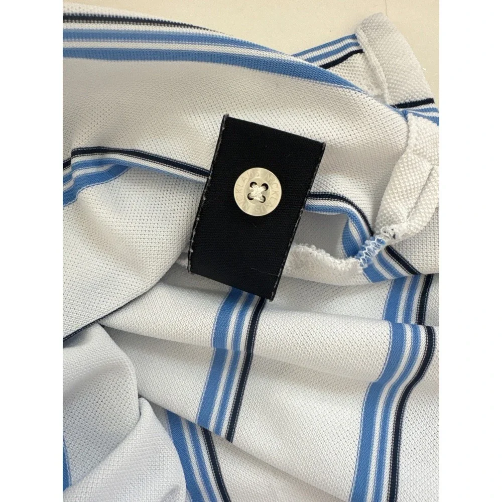 Nicklaus‎ Performance Golf Polo Shirt Men's XL Striped White Blue